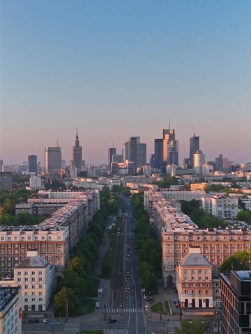 Sunrise skyline from the Praga bank